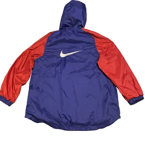 VINTAGE Nike jacket Youth XL 18-20 Large Swoosh Logo 90s Hooded Full Zip - Picture 1 of 17