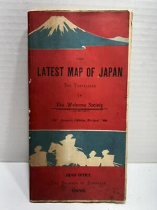 1907 Latest Map Of Japan, Welcome Society, VGC, Scarce, Vintage - Picture 1 of 17