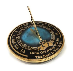 Brass Sundial Grow Old with Me 10 inches Gift Idea for Parents, Grandparents,... - Picture 1 of 9
