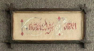 Antique Paper Punch Sampler KNOWLEDGE IS POWER - Image 1 of 4