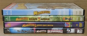 Madagascar 1,2 & 3 and The Penguin Of Madagascar BlowHole Operation DVD Lot - Imagen 1 de 3