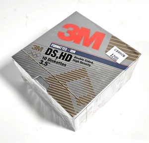 Vintage 3M 3,5" DS/HD Disketten (10) Factory Sealed IBM Formatierte Retro Media - Bild 1 von 3