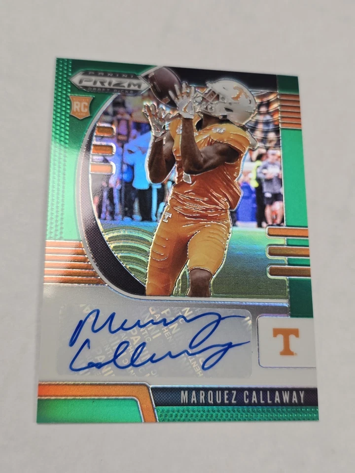 Marquez Callaway 2020 Prizm Draft Picks Green Prizm Rookie Autograph Card #266  - Image 1 of 1