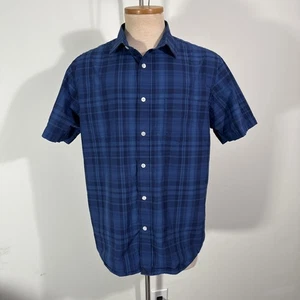 Untuckit Men’s Blue Plaid Short Sleeve Button Down Shirt Size L Large - Picture 1 of 11