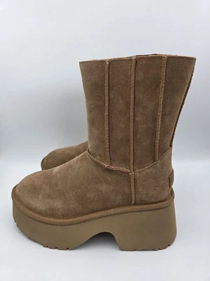 UGG Women's Classic Twin Seam New Heights Chestnut Suede Platform Boots Sz 7 - Image 1 of 4
