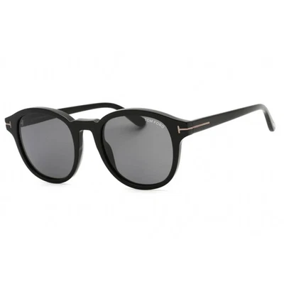 Tom Ford FT TF0752-N 01A Round Shiny Black/Smoke 50 mm Men's Sunglasses Frame - Image 1 of 4