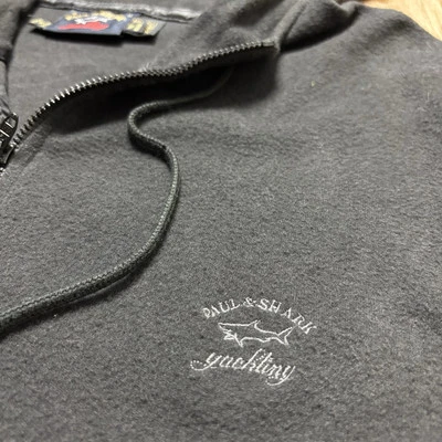 PAUL & SHARK YACHTING Sudadera con Capucha Negra Para Hombre Mediana Polar Cremallera Completa Hecha en Italia Foto 1 de 4