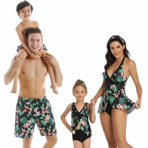 Badeanzug orthodox passende Familienoutfits Eltern Mutter Vater Bademode Kinder Set - Bild 1 von 10
