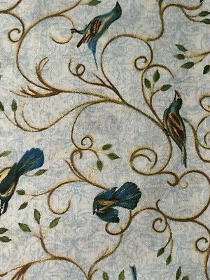 "Hydrangea Radiance" Bird Fabric - GP Creations/Wilmington Prints - Image 1 of 4