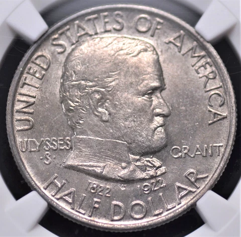 1922 GRANT COMMEMORATIVE HALF DOLLAR NGC MS 63 LOOKING QUITE ORIGINAL IN SILVER Cover