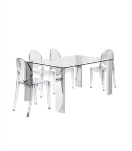 IMPT-HOME-DESIGN, Mesa Orinoco de cristal y patas metálicas. 150 cm(ancho) 76 cm - Imagen 1 de 2