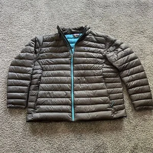 Patagonia Down Sweater Jacket Full Zip Puffer Grey Blue Men’s 3XL Netplus Shells - Picture 1 of 11
