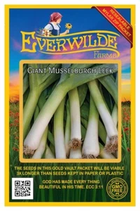 1000 Giant Musselburg Leek Seeds - Everwilde Farms Mylar Seed Packet - Picture 1 of 3