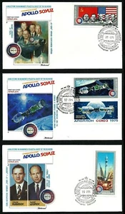 RUSSIA, SCOTT #4338-4341, SET OF 3 FLEETWOOD FDC COVERS APOLLO SOYUZ SPACECRAFT - Picture 1 of 4