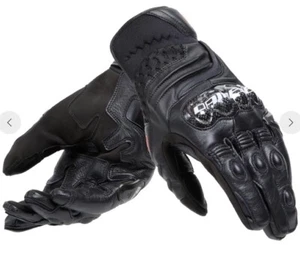 Dainese Carbon 4 Short Leather Gloves Black Black Unixes Size Medium - Picture 1 of 9