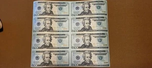 $20.00 #8 SUBJECT UN-CUT SHEET 2004-A LOW NUMBER 00000830* STAR RARE - Bild 1 von 7