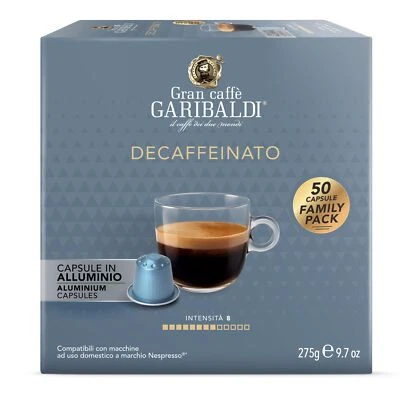 Gran Caff? Garibaldi Decaf Espresso Pods 50 Capsules for Nespresso Original