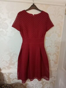 Boohoo Red Occasion Dress Short Sleeves Party Wedding 8 - Picture 1 of 6