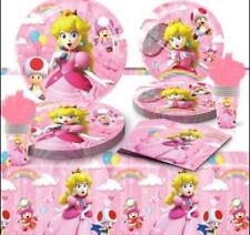 Super Mario Princess Peach Theme Party Supplies Kids Birthday Decor Tableware