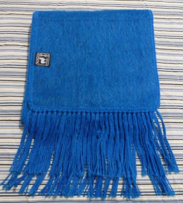 Turquoise Blue Alpaca Diana Peru Scarf Wrap Plush Soft Warm 77" x 9" EUC - Image 1 of 4