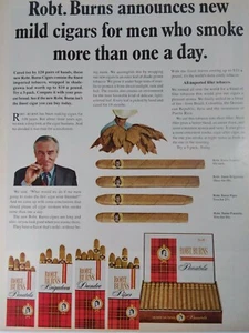Cigars Robert Burns Print Ad Original Vtg 1966 Panatela Pepperidge Farms - Picture 1 of 11