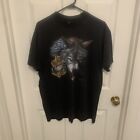 1992 3D Emblem Harley Davidson Motorcycles Vintage T-shirt Size XL Black Wolf