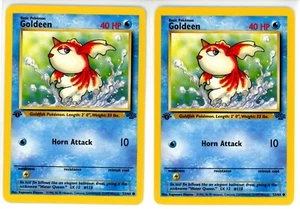 2x 1ª Edición Jungle Goldeen 53/64 WOTC 1999 Tarjeta Pokémon No Holográfica Casi Nueva-LP - Imagen 1 de 2