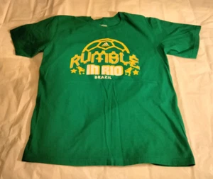 adidas Rumble in Rio Brazil Youth XL Green 100% Cotton Short Sleeve Tee Shirt - Picture 1 of 7