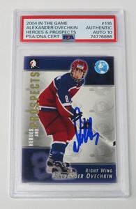ALEXANDER OVECHKIN Signed Autograph 2004 In The Game Rookie Card 116 PSA 10 Auto