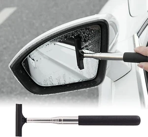 Jeseny Car Mirror Wiper - Telescopic Squeegee Cleaner - 98cm Long Handle - Black - Picture 1 of 7