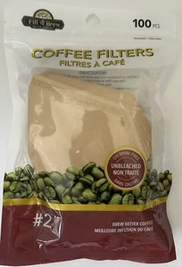 #2 Coffee Filters 100 Pcs. Chlorine Free Unbleached - New in Sealed Package - Picture 1 of 2