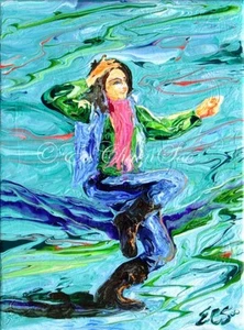 Hip-Hop Dancer "Zesty (1)" Original Acrylic Abstract Painting By EnChuen Soo - Picture 1 of 2
