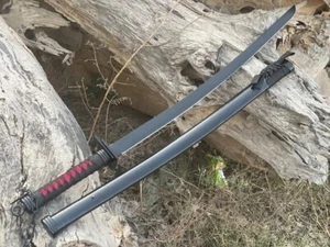 42" Handmade Katana Sword – Full Tang Powder-Coated Blade with Wooden Handle | - Picture 1 of 44