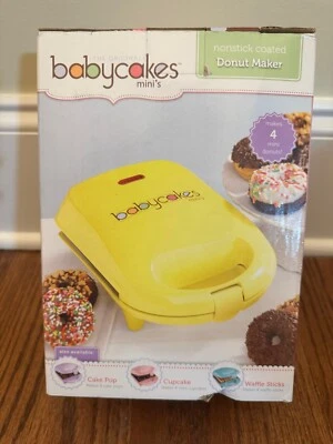 Mini fabricante de donas recubiertas antiadherentes amarillas para bebés modelo DNM-30 hace 4 Foto 1 de 3