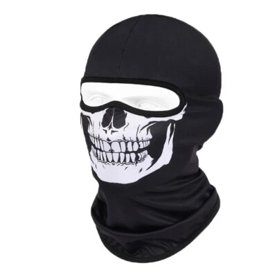 Motorcycle Game Balaclava Hood Ghost Skull Full Face Cover CS Halloween Mask - Image 1 of 4