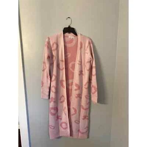 Jess Lea Boutique Pink Long Leopard Cardigan S - Picture 1 of 5