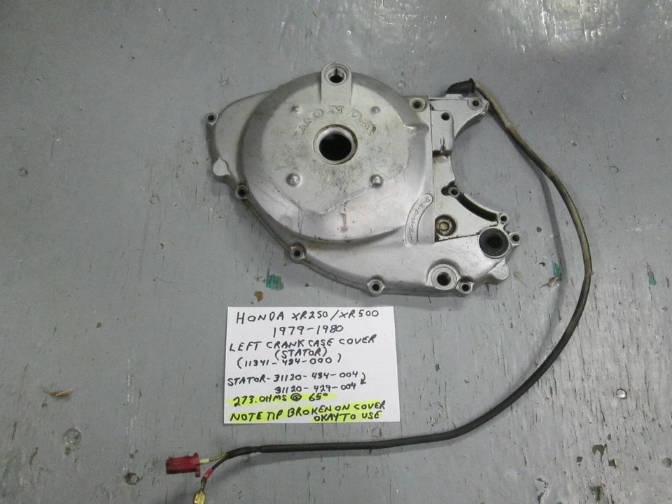 Honda 1979-1980 XR250 XR500 estator 31120-429-004 cubierta cárter 11341-434-000 Foto 1 de 4