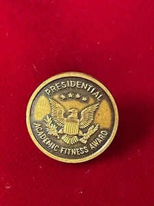 Presidential Academic Fitness Award Stamped Details Bronze Lapel Pin .75" - Picture 1 of 2