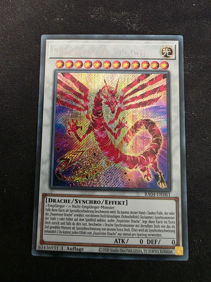 Yu-Gi-Oh! RA04-DE061 Feuerroter Drache Secret Rare NM 1st - Bild 1 von 1