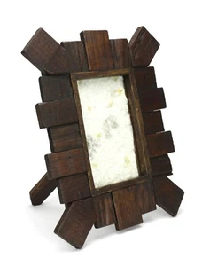 Thai Teak Wood Photo Frame, 6" x 4", No. 9. Reclaimed handmade from Thailand. - Picture 1 of 2
