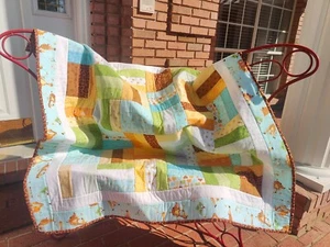 Blue Zoe the Giraffe Baby Toddler Lap Handmade Quilt - Picture 1 of 4