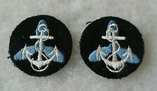 WWII NAVY WAVE PAIR COLLAR INSIGNIA EMB ON FOR JACKET PATCHES