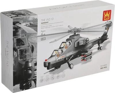 Wange Building Blocks THE WZ-10 Fiery Thunderbolt Helicopter Gunship 283pcs 4002 - Image 1 of 4