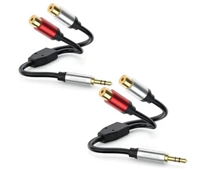 3.5mm to RCA Cable,25CM 3.5mm Female to 2RCA Male Stereo Audio Cable - Picture 1 of 7