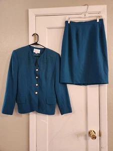 Petite Sophisticate Womens Jacket Blazer & Skirt Sz 10P Blazer 14inches Skirt - Picture 1 of 18