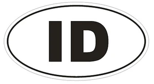 ID Idaho EURO OVAL Bumper Sticker or Helmet Sticker D458 Indonesia Country Code - Picture 1 of 1
