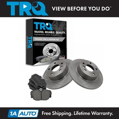 Kit de pastillas de freno trasero y rotor TRQ para 99-04 Land Rover Discovery 95-02 Range Rover Foto 1 de 4