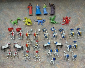 Lot Of 35 Safari Ltd Toobs Mini Figures: Days of Old, Knights & Dragons + Lots - Picture 1 of 24