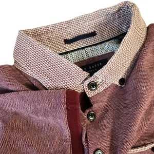 Ted Baker Sz 3 Mens Medium London Polo Shirt Red Casual Short Sleeve Adult Top - Picture 1 of 17