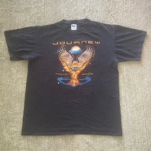 Vintage Y2K Journey Tour 2006 Graphic T-Shirt Size L Anvil Blue Bar Band Merch - Picture 1 of 7